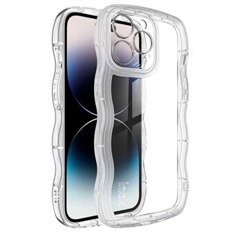 IMAK UX-8 Series Mjukt TPU-telefonfodral för iPhone 14 Pro Max Vågformad Stötsäkert fodral Transparent Anti-Fall Skyddsfodral