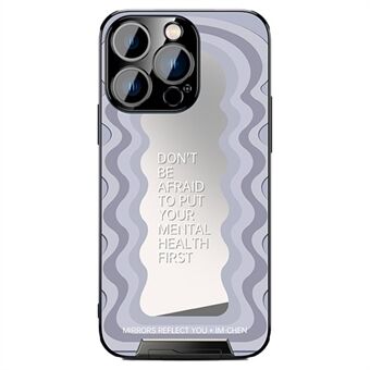 IM-CHEN telefonfodral för iPhone 14 Pro Max, Inspirational Word Mirror TPU-skal med utdragbart stöd