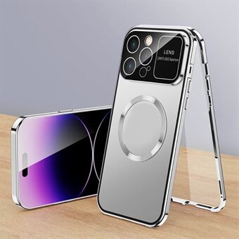 För iPhone 14 Pro Max PC + Hybridtelefonfodral i aluminiumlegering Hellindat skal kompatibelt med MagSafe med film av härdat glas