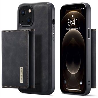 DG.MING M1-serien Anti-Drop Kickstand-skal för iPhone 15 PC+TPU+PU Magnetisk plånboksfodral för telefonen