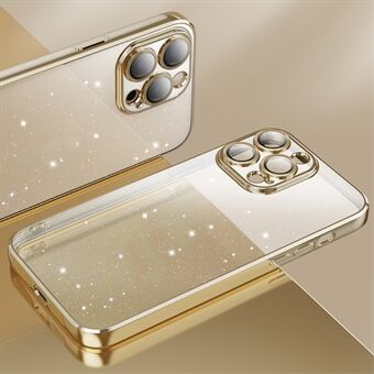 X-LEVEL För iPhone 15 Bakre skal Stötdämpande Glitterpulver Genomskinligt TPU-telefonfodral