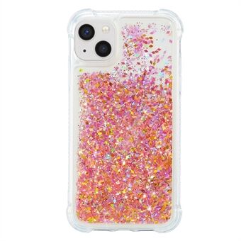 För iPhone 15 Quicksand Glitter Sequins Telefonfodral TPU Stötsäker Bakskydd