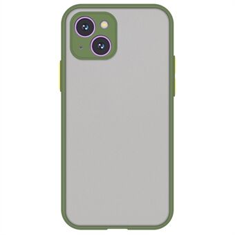 För iPhone 15 Skin-Touch Anti-Drop Case, TPU+PC Hybrid Telefon Bakskyddande Bakomslag.