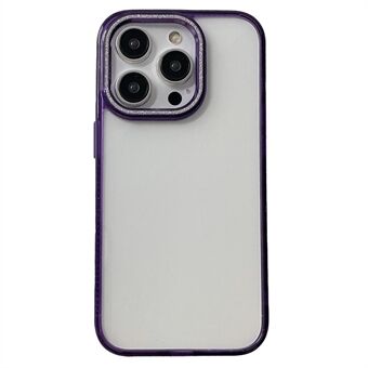 För iPhone 15 skal med glitterkameraframe, genomskinligt hölje av TPU+PC