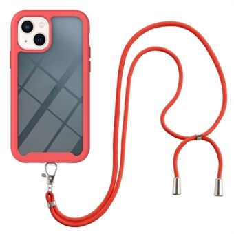 YB PC-serien-4 för iPhone 15 Plus Antidropp-telefonfodral PC+TPU Antireptåligt skydd med snodd