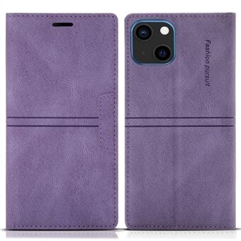 För iPhone 15 Plus PU-läder plånbok telefonfodral med magnetisk stängning och stödfunktion.
