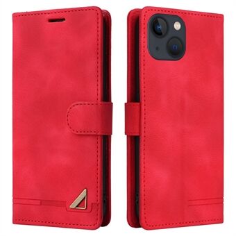 007-serien för iPhone 15 Plus PU-läder står skalvänd plånbok med skinn-touch-telefonfodral
