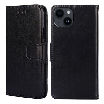 Plånboksfodral för iPhone 15 Plus, Texturerat PU-läderstativfodral.