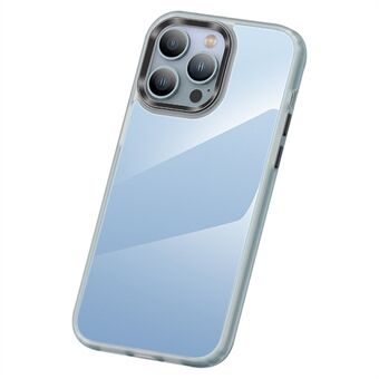 Skyddande PC + TPU-skal för iPhone 15 Plus med metallobjektivram, ultraklar telefonfodral, stöttåligt och tunt skal.