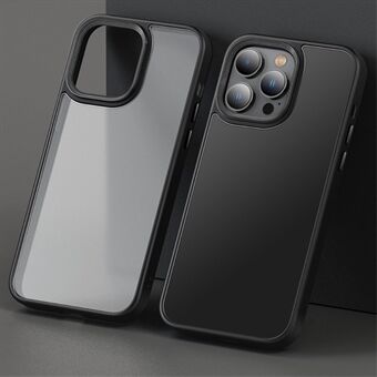 För iPhone 15 Plus Skin-touch PC+TPU-skal med luftkudde i fyra hörn genomskinligt matt mobilskydd.