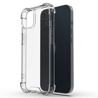 För iPhone 15 Plus genomskinligt skal med fyra hörn som skyddar mot fall, gjort av TPU-ram + akrylbakstycke.