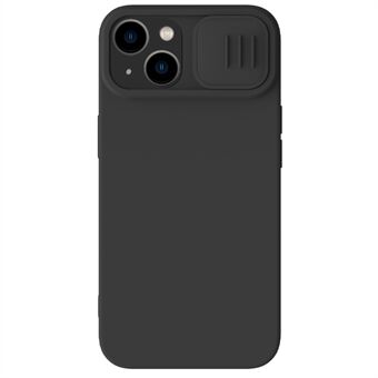 NILLKIN För iPhone 15 Plus Skjutkamera Lock Bakre Skydd Liquid Silicone+PC Telefonfodral Kompatibel med MagSafe.