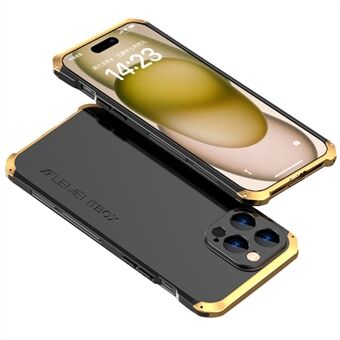 ELEMENT BOX Skyddande fodral för iPhone 15 Plus Case Metallram PC+Silikon Slim mobilskydd