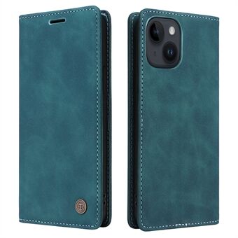006-serien för iPhone 15 Plus-fodral i PU-läder, plånbok, stående telefonfodral.