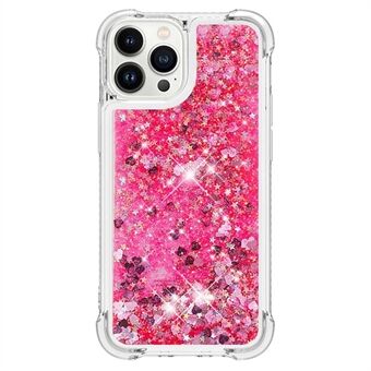 YB Quicksand Series-1 för iPhone 15 Pro Glitter Flödande skal Förstärkta hörn Mjukt TPU-telefonfodral
