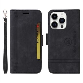 BETOPNICE 001 För iPhone 15 Pro Multifunktionellt plånboksfodral för mobiltelefon Slagtåligt PU-läder skyddande ställfodral.