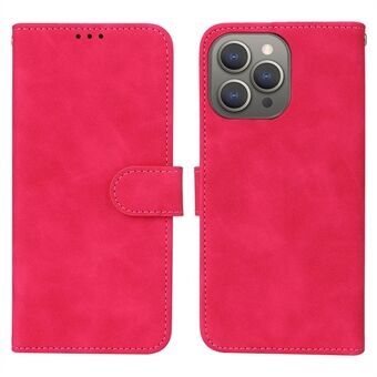 Plånboksfodral för iPhone 15 Pro, fodral i PU-läder med skin-touch och ställ för mobiltelefon.