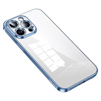SULADA för iPhone 15 Pro TPU bakomskydd Elektropläterande Raka kanter Genomskinligt telefonfodral
