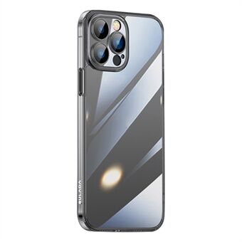 SULADA Crystal Steel-serien för iPhone 15 Pro, stöttåligt genomskinligt skal av TPU+härdat glas, smalt skyddsfodral för telefonen.