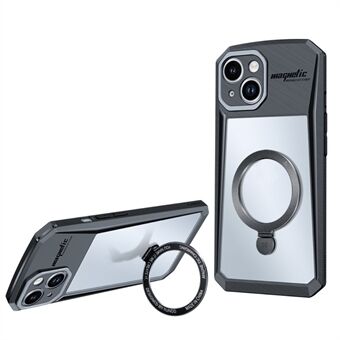 XUNDD Stöttålig PC+TPU-fodral för iPhone 15 Pro med ringställ och kompatibilitet med MagSafe.