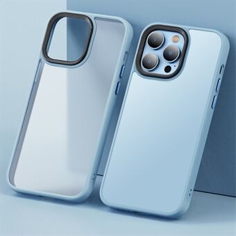 För iPhone 15 Pro Skin-touch PC+TPU skal stötsäker med fyra hörnslagkudde, genomskinlig matt mobilskydd.