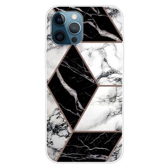 För iPhone 15 Pro TPU Fallskydd IMD-skal med marmormönster, stil A.