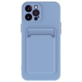 Ren färg Telefonfodral för iPhone 15 Pro Anti-Rep Soft TPU Telefonfodral med Korthållare.