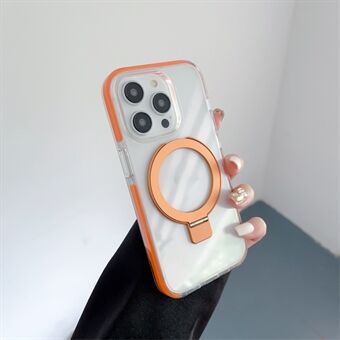 För iPhone 15 Pro Case Anti-Scratch Akryl+PET+TPU+Magnet Phone Cover Kompatibel med MagSafe
