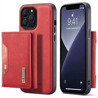 DG.MING M2-serien för iPhone 15 Pro Max Stöttåligt skal PU+PC+TPU Magnetisk plånboksfodral med ställning för telefon