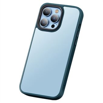 Matt PC+TPU-fodral för iPhone 15 Pro Max - tunnt skydd med metallinramning för telefon med skinntouch.