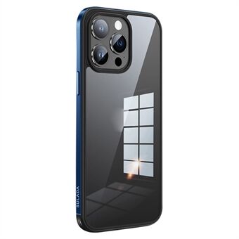 SULADA Minrui-serien för iPhone 15 Pro Max Elektropläterad genomskinlig mobilväska med metallram och TPU + härdat glasad täckning.