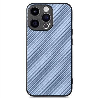 Kolfiber-textur antislip-ettui för iPhone 15 Pro Max, PU-läder + PC + TPU-telefonfodral.