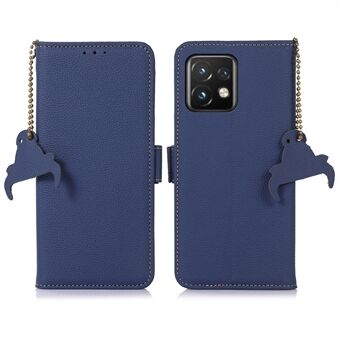 För Motorola Edge 40 Pro 5G / Moto X40 5G plånbokshölje i äkta läder med stativ Dual Magnetic Clasp RFID-blockeringsskydd.