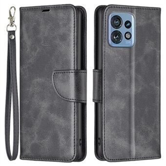För Motorola Edge 40 Pro 5G / Moto X40 5G enfärgat plånboksfodral i texturerat konstläder med stativ för telefonen.