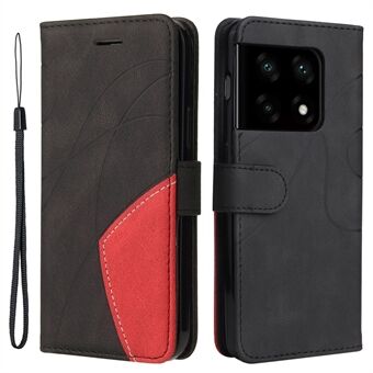 KT Leather Series-1 Color Splicing Telefonfodral för OnePlus 10 Pro 5G, Stand PU-läderfodral