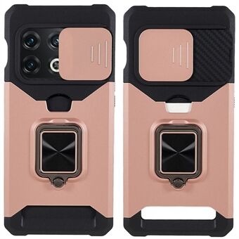 För OnePlus 10 Pro Slitstark PC + TPU-kamerareglage Anti-droppkortplats + Designfodral i metall