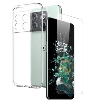 NORTHJO For OnePlus 10T 5G / ACE Pro 5G TPU Fodral Telefonskydd + HD Klart härdat glas skärmskydd - Transparent