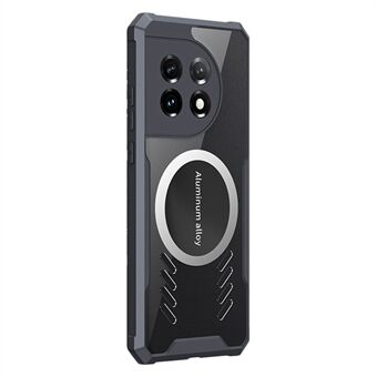 För OnePlus 11 5G Graphene Värmeavledning Telefonfodral Kylning Transparent skal med bilmonterad metallplåt