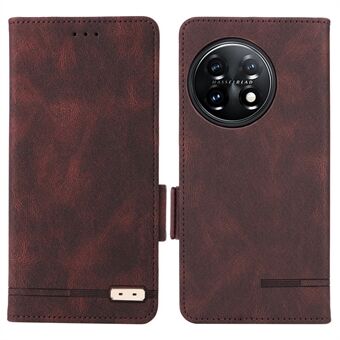 För OnePlus 11 5G Flip Mobiltelefon Skal Hardware Decor PU Läder plånbok Telefonfodral med Stand