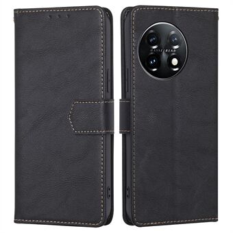För OnePlus 11 5G Anti-drop Kohud Texture PU Läder Stand Plånbok Telefonfodral RFID blockerande skal