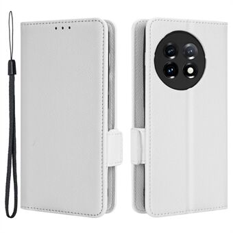 Anti-dropp telefonfodral för OnePlus 11 5G Stand Litchi Texture PU-läder skyddande telefonfodral