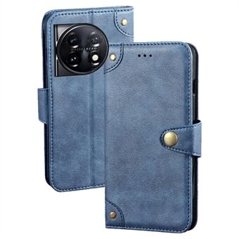 IDEWEI för OnePlus 11 5G Phone Flip Case Fine Texture TPU+PU Läderplånbok Stand