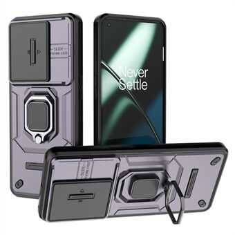För OnePlus 11 5G-skal Slide-objektivskydd Ringstativ PC+TPU-telefonhölje