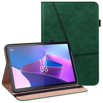 Tabletfodral med kortplatser för Lenovo Tab P11 Gen 2 Linje Präglat Läder Skyddande Ställ-fodral för surfplatta