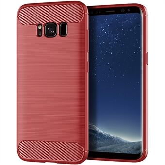 För Samsung Galaxy S8 Carbon Fiber Texture Phone Case Borstad Phone TPU Cover