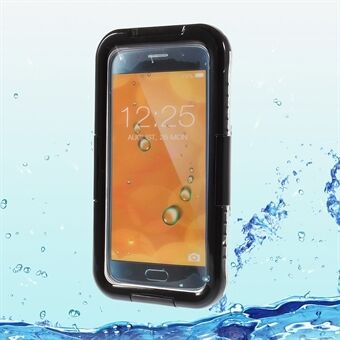 Vattentätt Dammtätt PC Silikonfodral till Samsung Galaxy S6 Edge SM-G925 - Svart