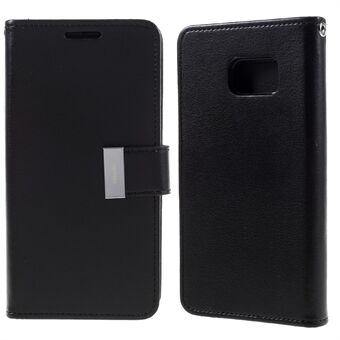 MERCURY GOOSPERY läderfodral till Samsung Galaxy S7, plånboksdesign Stötsäkert flipfodral - svart