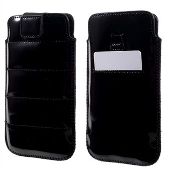 Universal glansigt läderfodral för iPhone 7 Plus/ 6s Plus/ Samsung Galaxy S7 Edge etc, Storlek: 16 x 9 cm