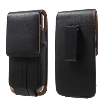 Korthållare Läderväska hölster för iPhone 7 / Sony Z5 Compact, Storlek: 140 x 70 x 11 mm - Svart