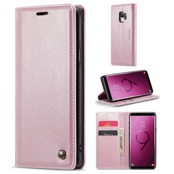 CASEME 003-serien för Samsung Galaxy S9 magnetisk adsorption PU-läder Dropsäkert plånboksfodral Waxy Texture Stand